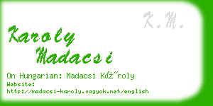 karoly madacsi business card